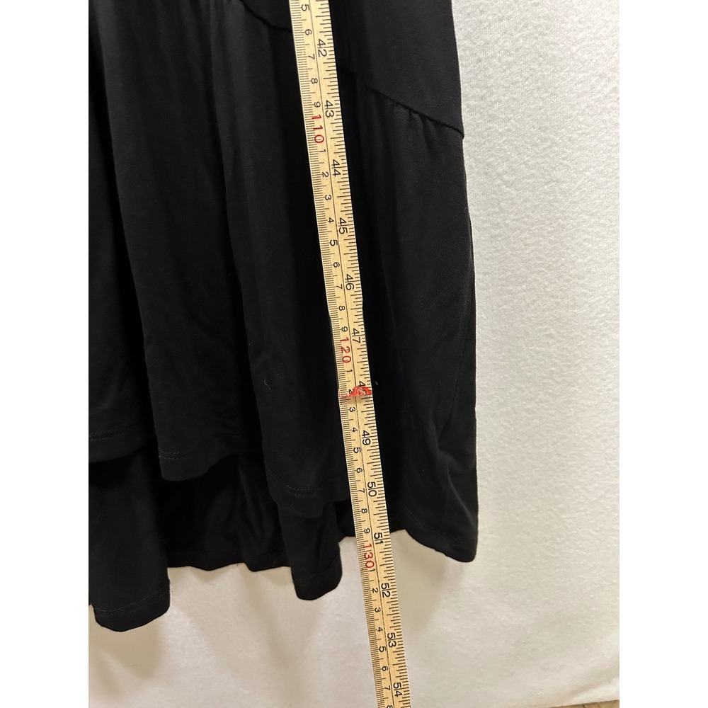 Terra & Sky Boho Cottagecore Women 1X Black Tiered High-Low Puff Sleeve Dress - Picture 5 of 9